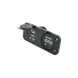 Double chargeur USB + Voltmètre encastrable - HABA