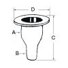 Schematic diagram of bulkhead fitting for 15mm diameter hose