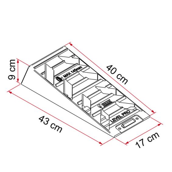 cales roues levelers dimensions