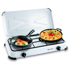 cocina de gas con tapa 2 fuegos kemper
