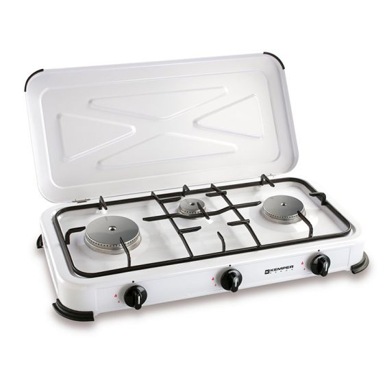 gas stove 3 burners with stainless steel lid