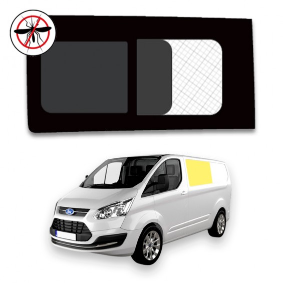 vitre latérale coulissante rang 2 avec moustiquaire paroi droite ford custom