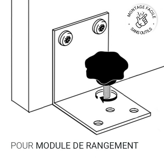 Fixations rapides pour module de rangement heode