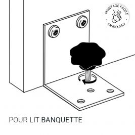 Kit de fixation rapide et sans outils pour module lit banquette
