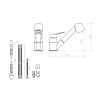 dimensions robinet mitigeur avec douchette