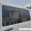 fenêtre latérale coulissante avant gauche custom avec ouverture à l’avant