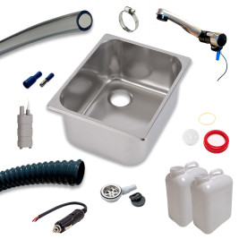 Complete water supply kit for camper van kitchen 355x260x150mm