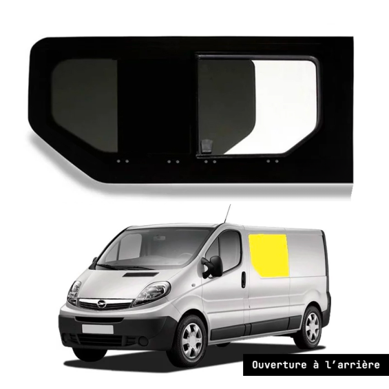fenêtre coulissante avant gauche avec ouverture à l'arrière pour opel vivaro 1