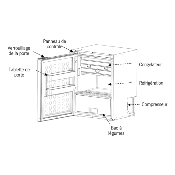 réfrigérateur 65 litres utilitaire aménagé