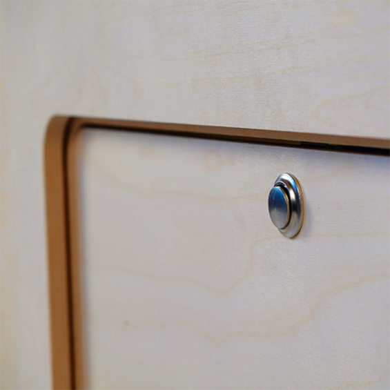 push button lock with large strike plate