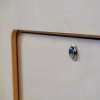 push button lock with large strike plate