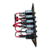 Pre-wired electrical panel with six switches, six circuit breakers for electrical installation in converted van