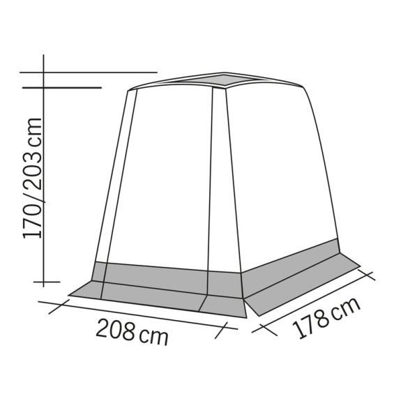 Rear TRAPEZ tent for Caddy...