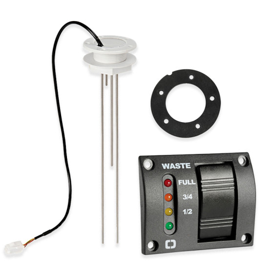 Probe and seal with waste water level gauge for converted van