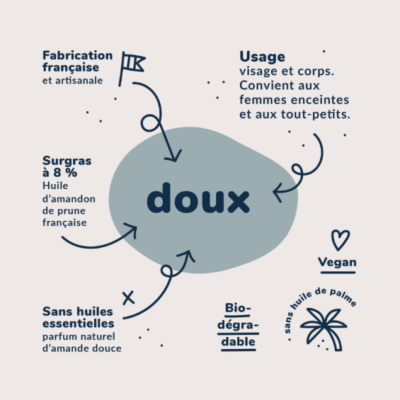 Doux cold process soap 100g - Sloé Nature
