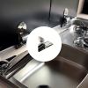 combiné can avec évier à gauche FL1766-P installé sur un module cuisine heode