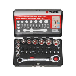 Juego de llaves combinadas de carraca 1/4" con vasos y puntas Würth
