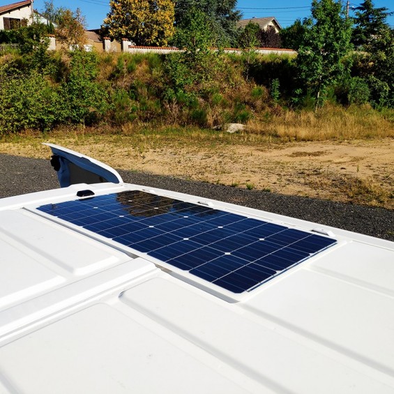Flexible solar panel commercial vehicle roof