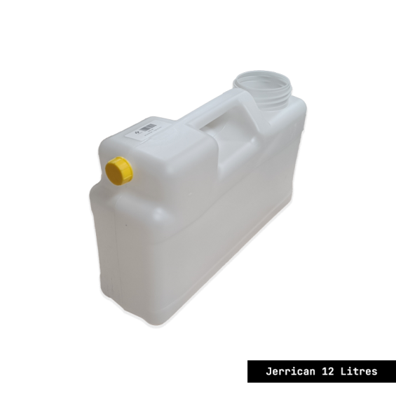 extra flacher Kanister 12 Liter Rückseite