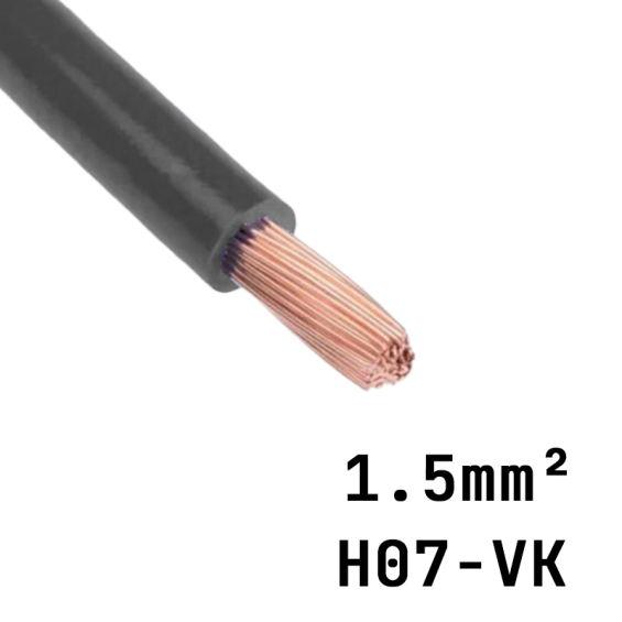 câble électrique H07 VK noir 1.5 mm²