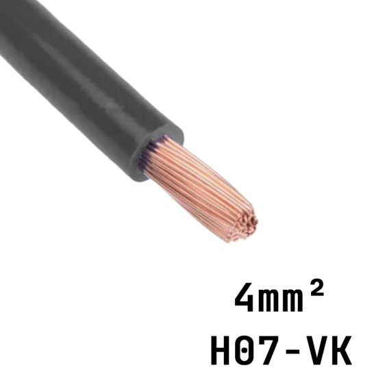 câble électrique H07 VK noir 4 mm²