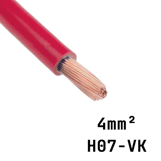 câble électrique H07 VK rouge 4 mm²