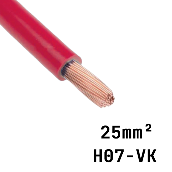 câble électrique H07 VK rouge 25 mm²