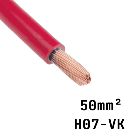câble électrique H07 VK rouge 50 mm²