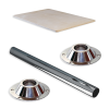 set Tischplatte mit Tischbein 70cm und zwei festen Sockeln