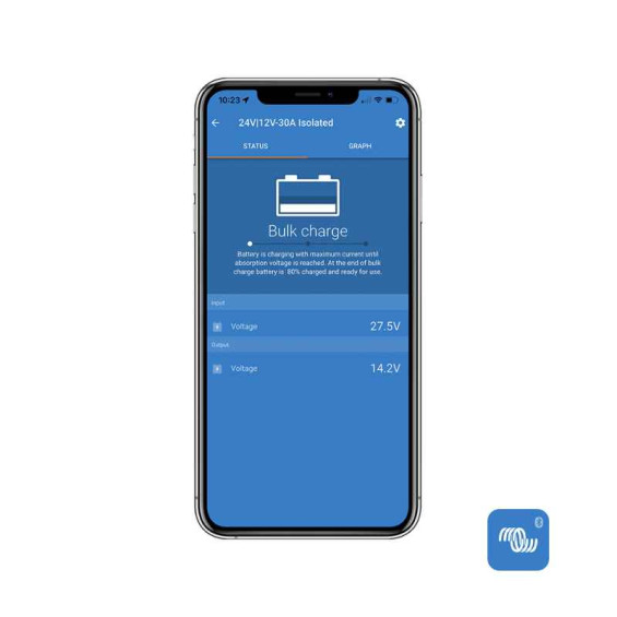 Victron Connect App für isoliertes DC-DC-Ladegerät Orion-TR Smart 24/12V 30A