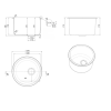 Fregadero redondo inox 260mm