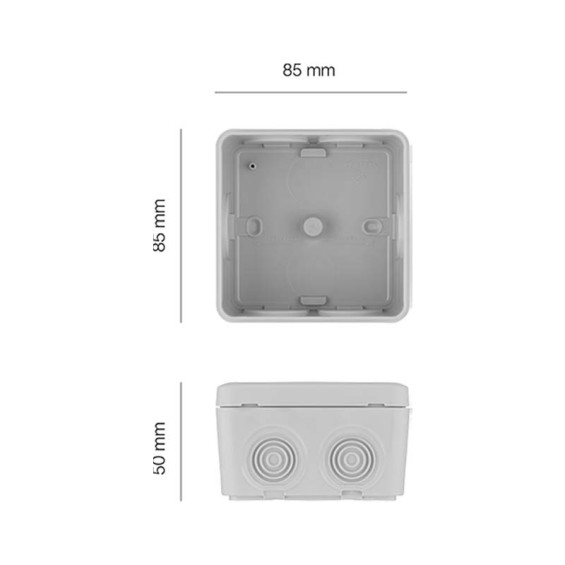 dimensions junction box 85 x 85 x 50 mm DEBFLEX