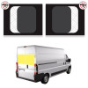 par de ventanas correderas traseras con mosquiteras integradas para Ducato, Boxer, Jumper desde 2007