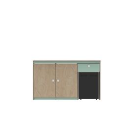 TRIO 1 - Mueble bajo con doble puerta y hueco para frigorífico | Universal y Desmontable - LONGBOARD