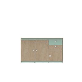 TRIO 3 - Base unit with double door, 2 drawers and half door - LONGBOARD