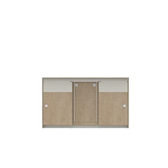 TRIO 4 - Élément bas 2 portes coulissantes, 1 porte fixe retirable - LONGBOARD