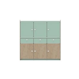 TRIO 6 - Placard de rangement avec 6 portes et 3 tiroirs - LONGBOARD